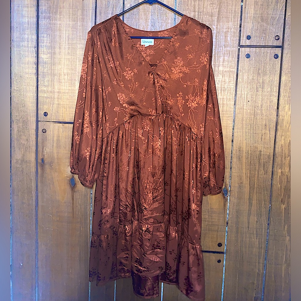 52Seven dress, size 8, burnt orange/brown